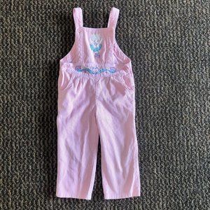 Vintage Joyeus Gamins Happy Kids Pink Overalls Toddler Girl 3T Used Corduroy
